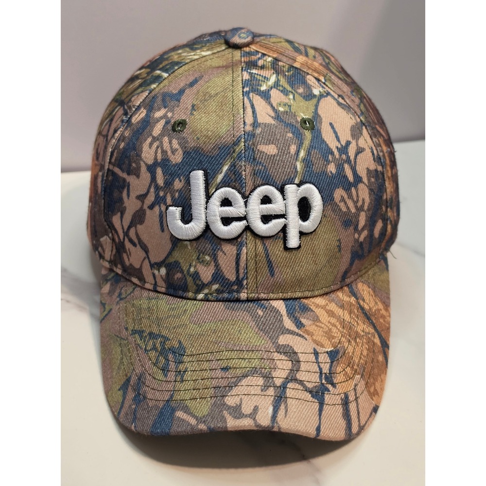 Jeep Mens Camouflage Baseball Cap Embroidered Logo Adjustable Camo Hat